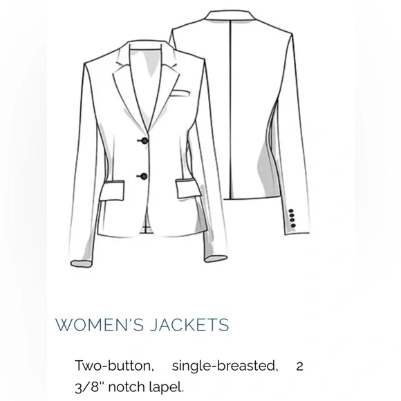 Tom James Royal Classic Custom Tailored Navy Blue single-breasted suit blazer, S - Picture 8 of 9